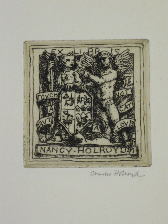 Book-plate of Nancy Holroyd
