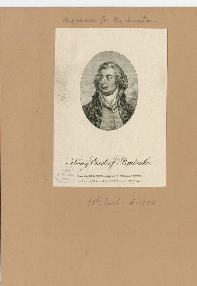 Portrait of Henry Herbert, 10th Earl of Pembroke