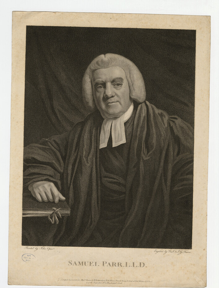Portrait of Revd Dr Samuel Parr