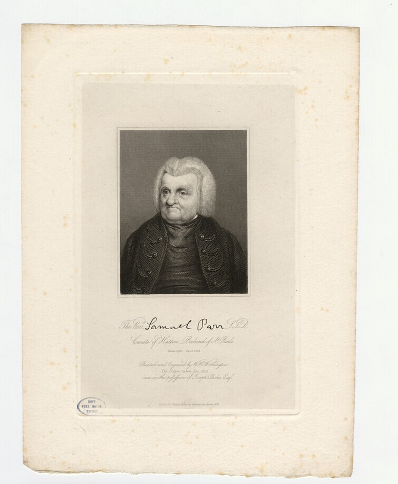 Portrait of Revd Dr S. Parr