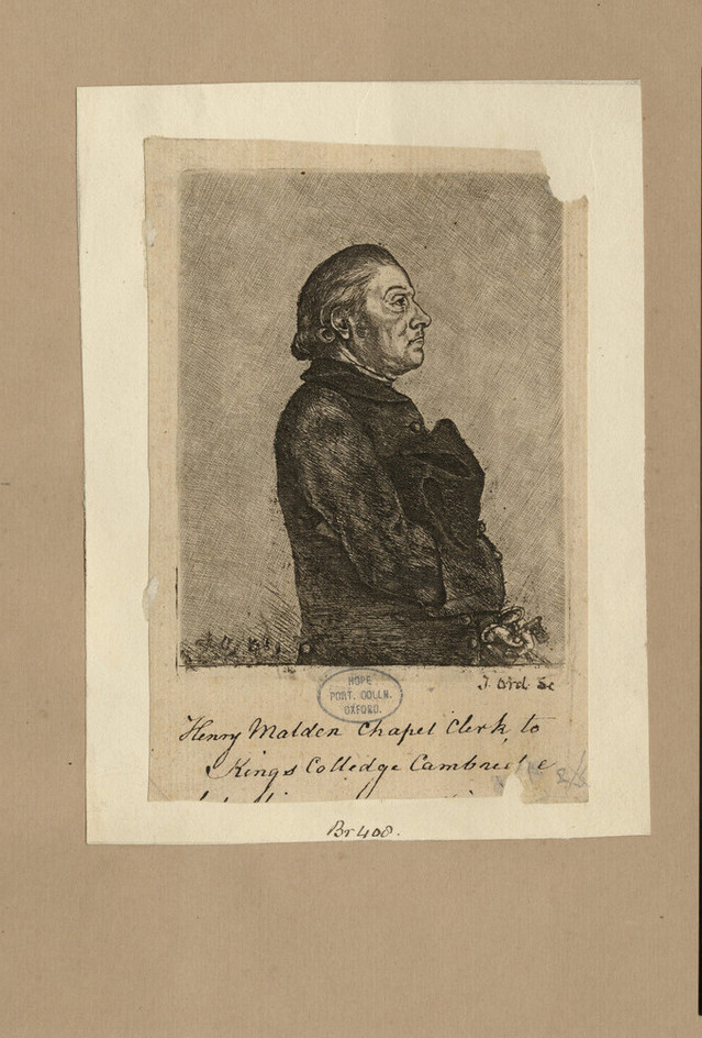 Portrait of Henry Malden, Chapel Clerk to King's College, Cambridge