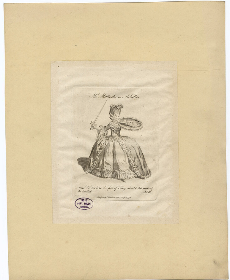 Portrait of Mr Mattocks as Achilles