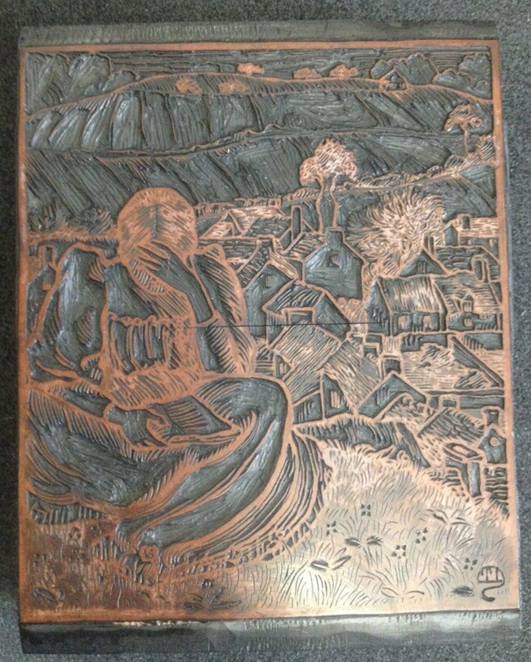 Woodblock for La Liseuse (Solitude)