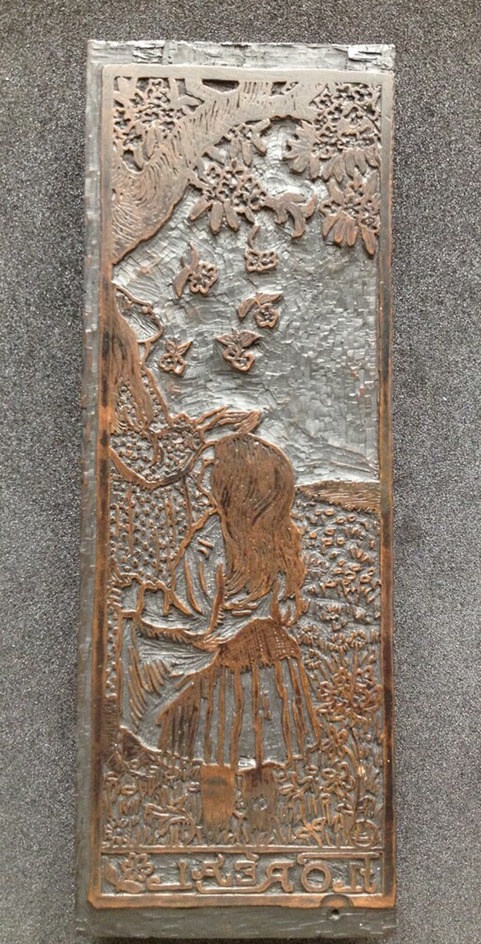 Recto: woodblock for Floréal 
Verso: several drawings and inscriptions