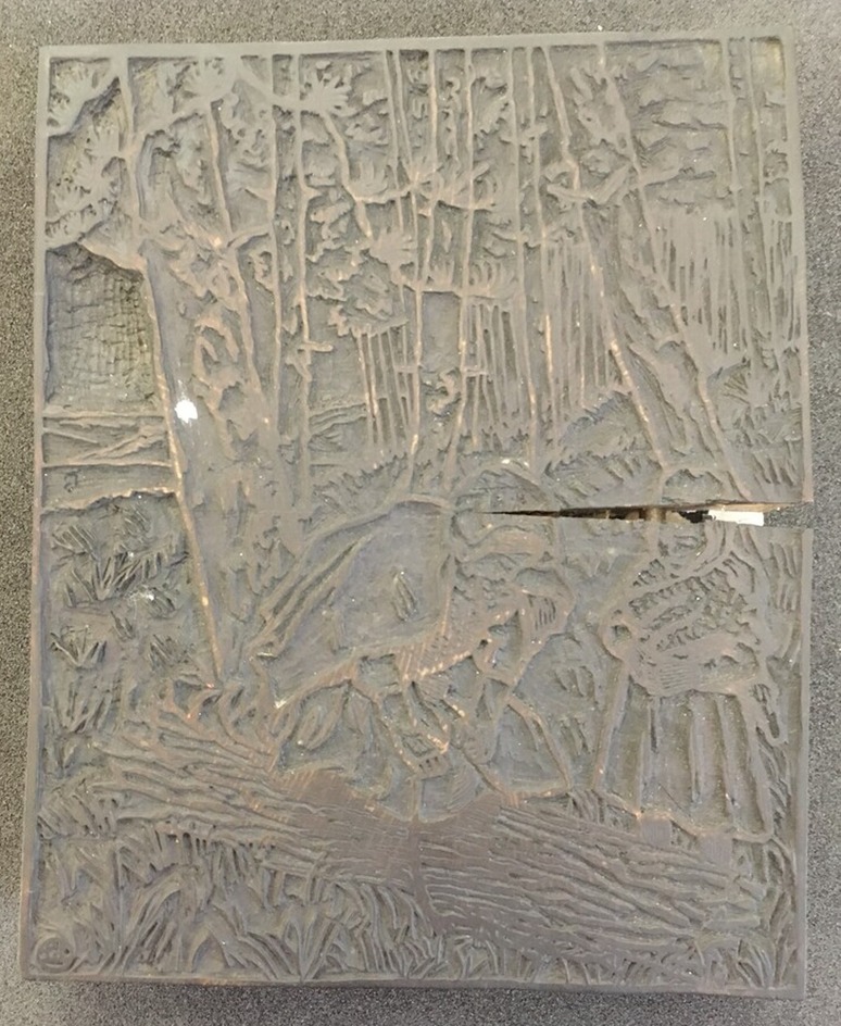 One of five woodblocks for Le Fagot, the line block