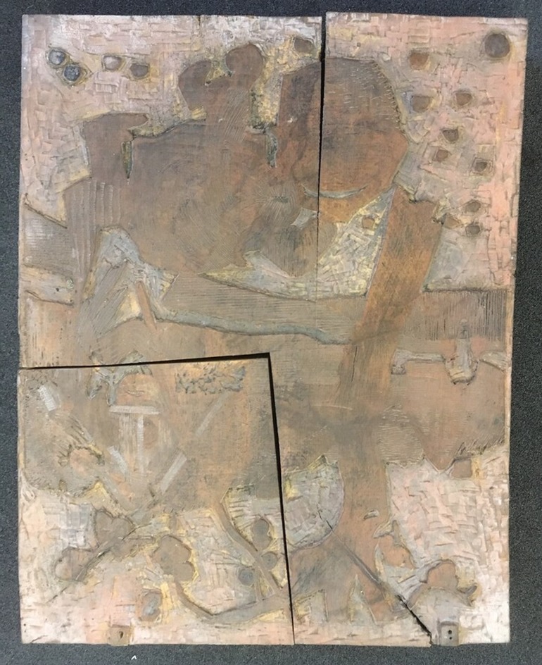 One of five woodblocks for La Cueille des Pommes (The Apple Harvest)