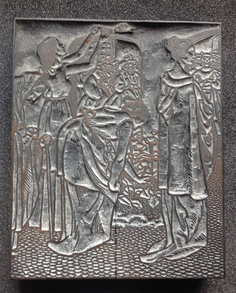 One of thirteen woodblocks for La Belle au Bois Dormant, the line block
