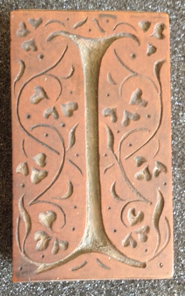 Woodblock for capital letter I