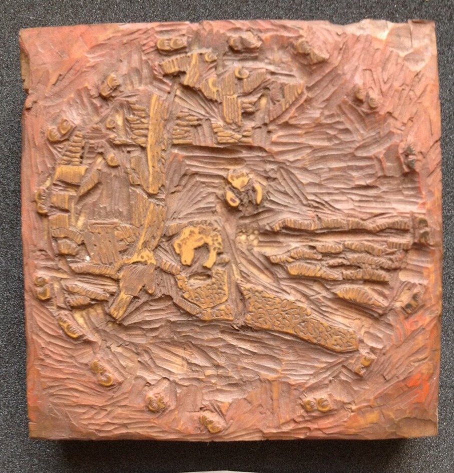 One of five (four extant) woodblocks for Les Princesses au Pommier Doux (R.Steele)