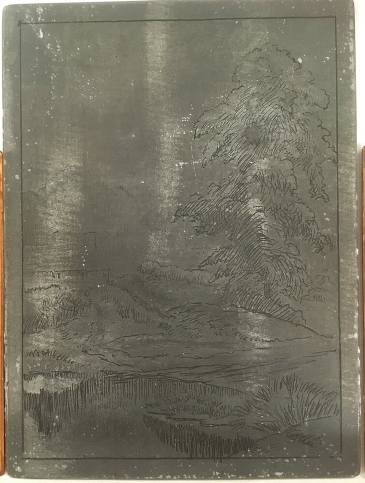 Printing plate for Landscape with Stream