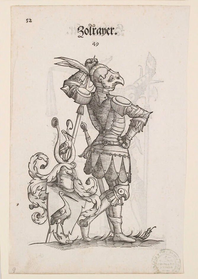 Recto: A Man in Armour with the Arms of Zolrayer 
Verso: A Man in Armour with the Arms of Hailiggraber