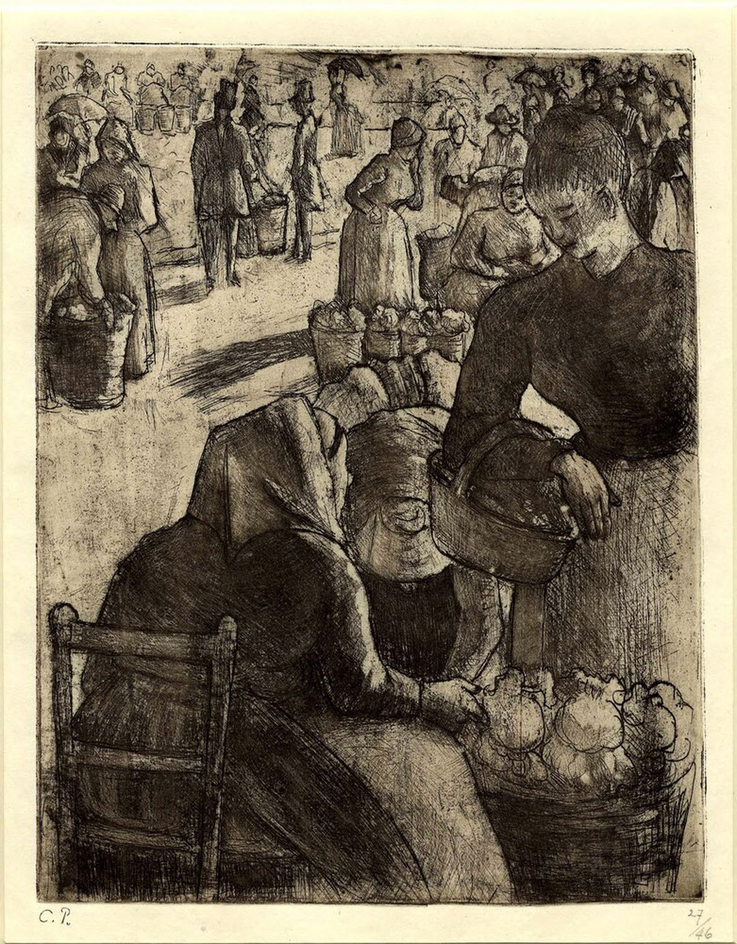 Marché aux légumes, à Pontoise