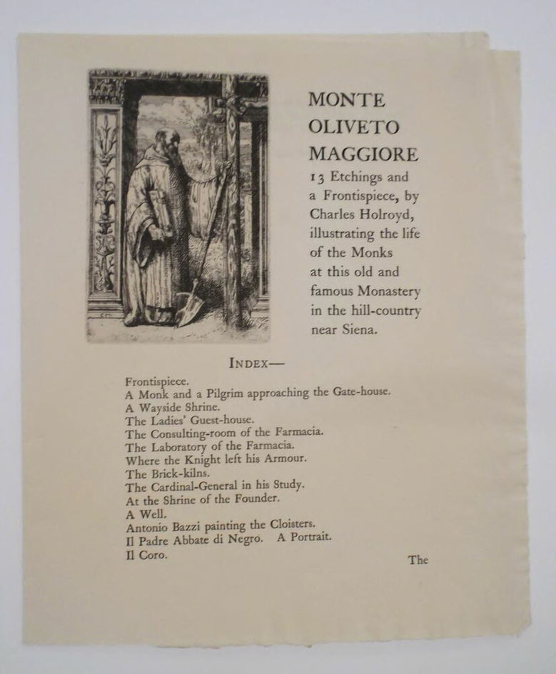 Advertisement of the Monte Oliveto Series