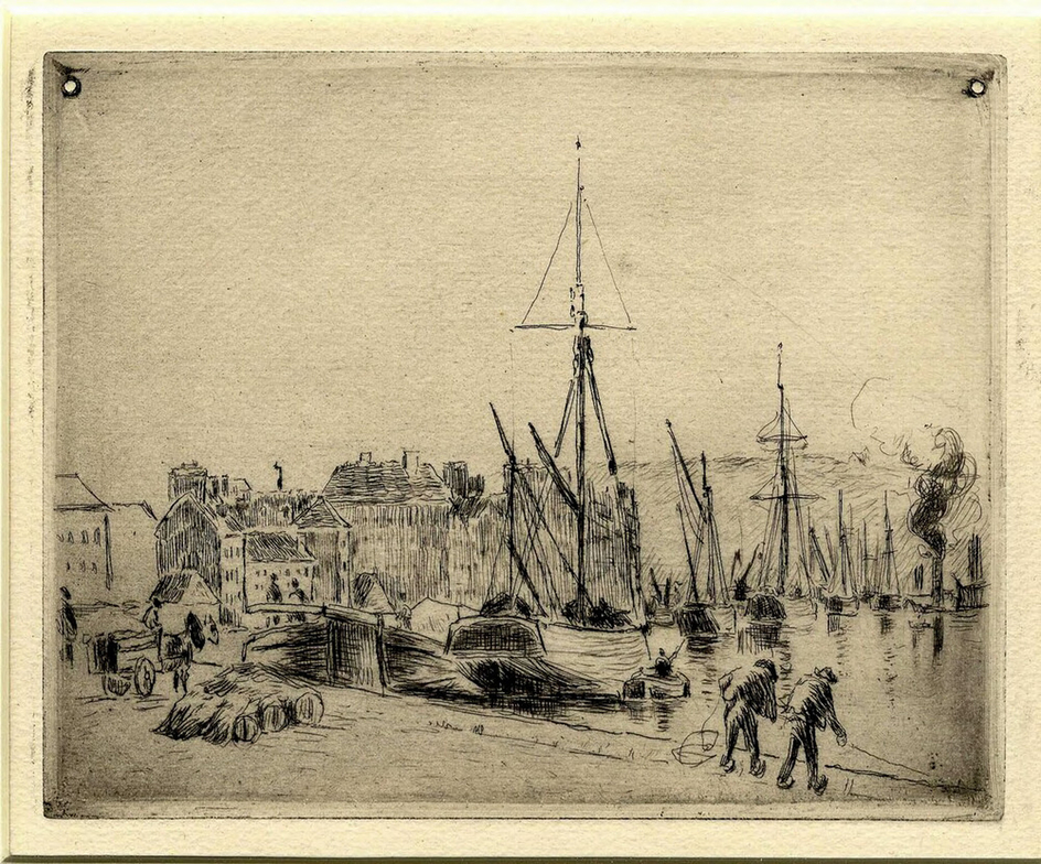 Le Port près la Douane, à Rouen