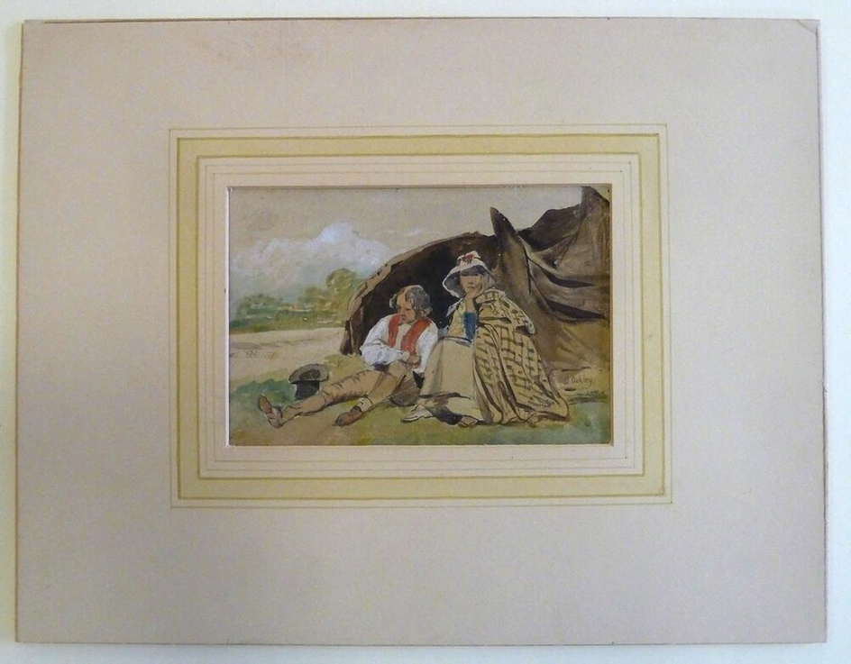 A Man and a Woman seated before a Tent