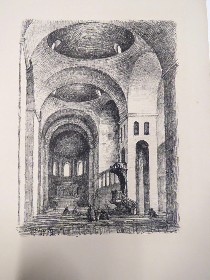 Romanesque church interior