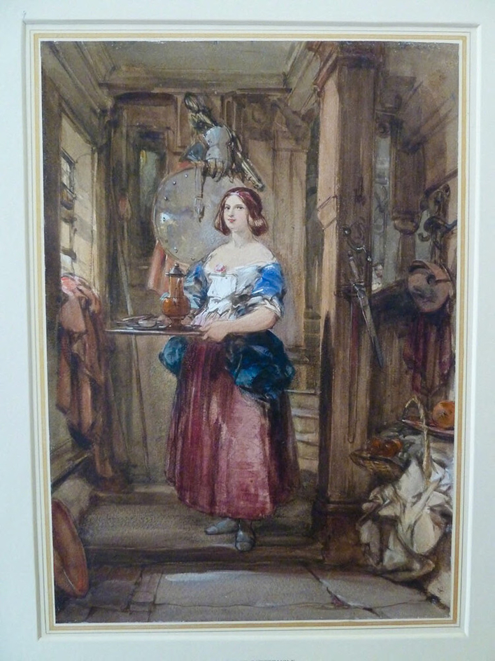 Maidservant in a Castle Corridor