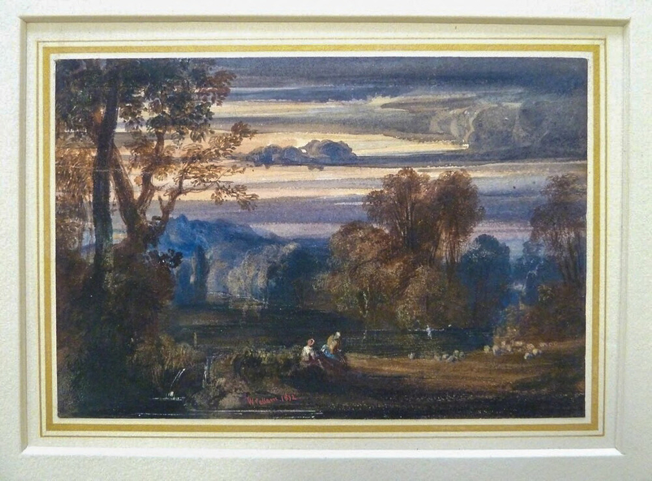 A Romantic Landscape with two Shepherds and their Flock