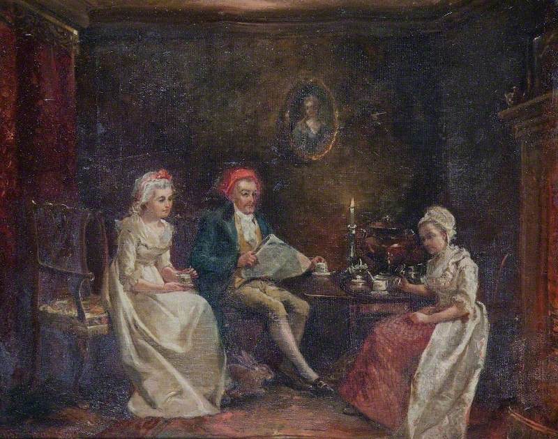 Cowper Seated in the Parlour at the Vicarage with Mrs Unwin and Lady ...