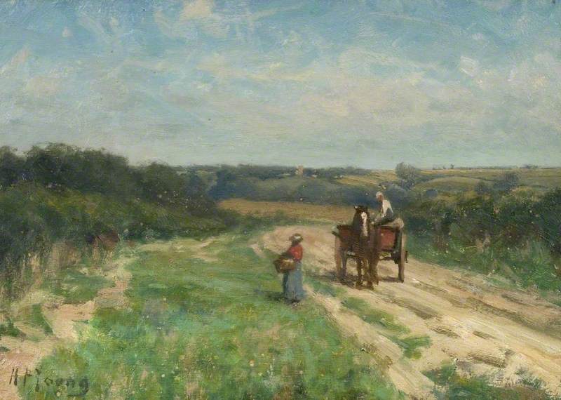 Country Landscape with a Couple and a Cart