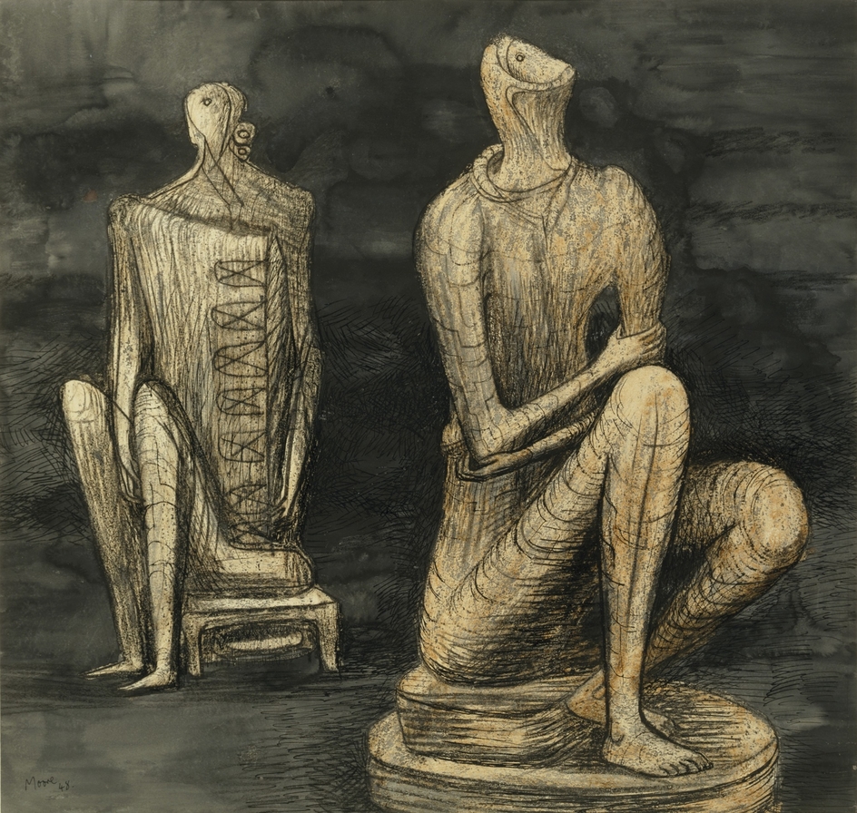Two Seated Figures