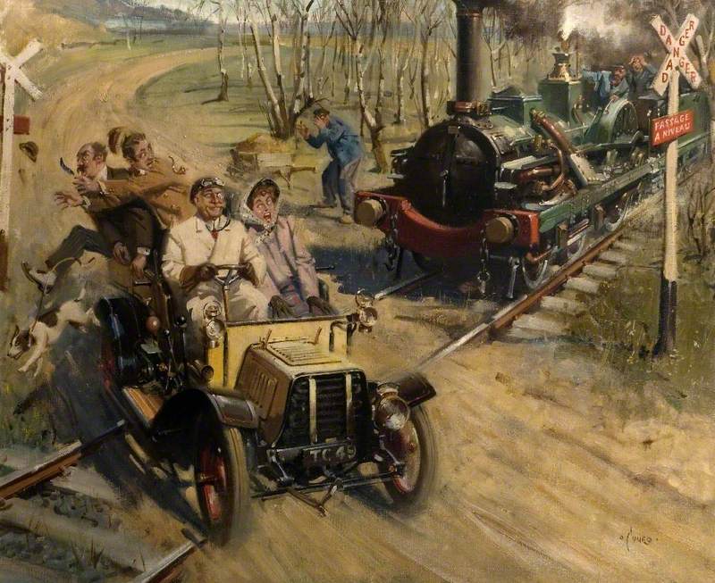 Veteran Crossing a French Railway | Art UK