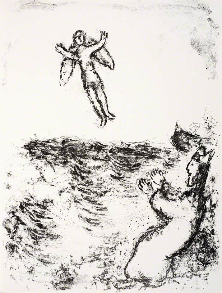 Prospero Sets Ariel Free, and He Is Seen Flying Upward above the Billowing Sea