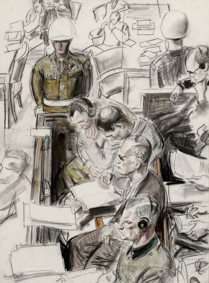 Prisoners in the Dock at Nuremberg Trials, No. 1