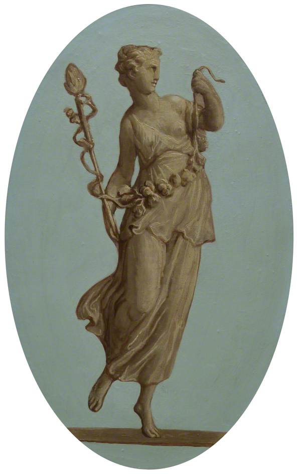 Bacchantes Holding a Staff and Garland