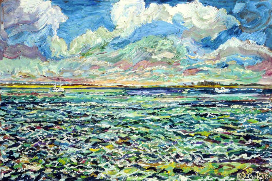 Seascape in High Winds with Boats, Nassau