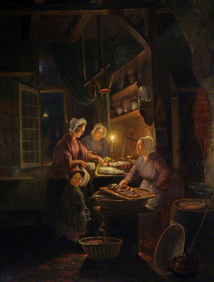 Interior of a Fish Shop by Candlelight
