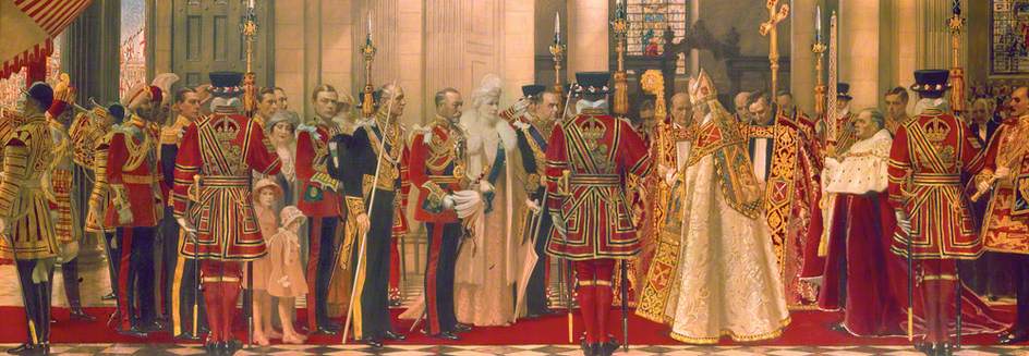 Reception of George V and Queen Mary at the West Door of St Paul's Cathedral, London, Jubilee Day, 6 May 1935