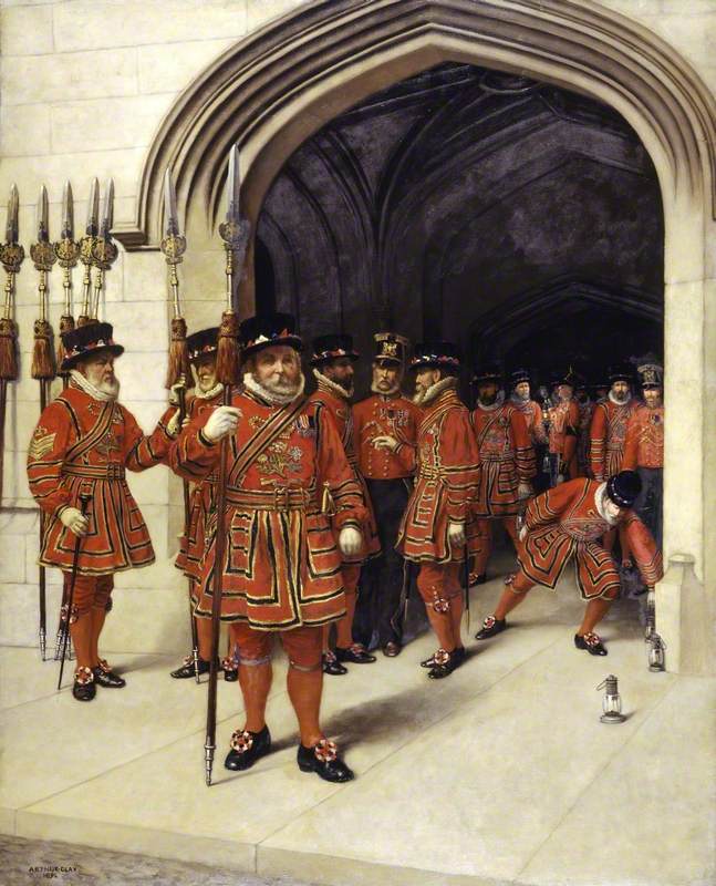The Yeoman of the Guard Searching the Crypt of the Houses of Parliament, London