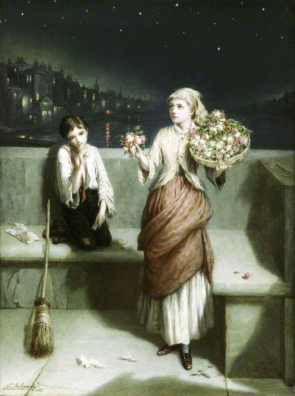 A London Crossing Sweeper and Flower Girl