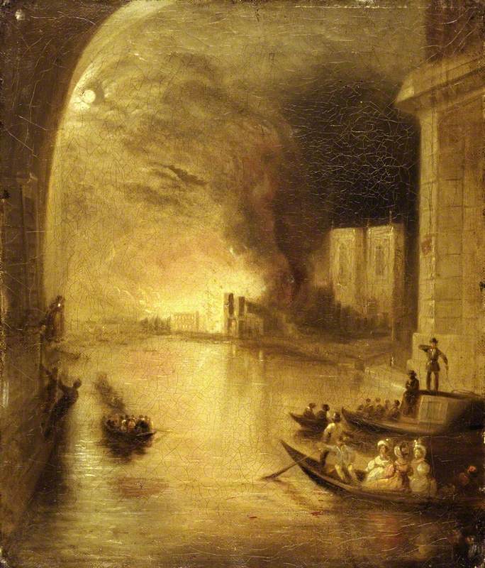 The Burning of the House of Commons, 16 October 1834, Seen from the River