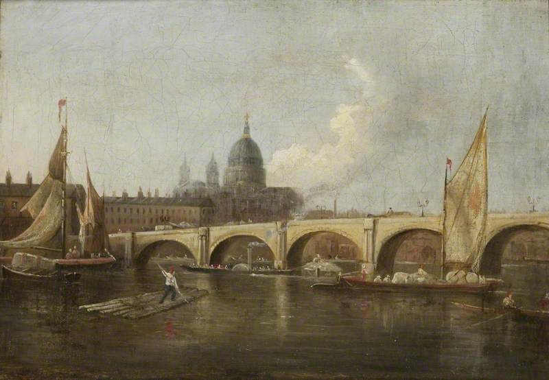Blackfriars Bridge and St Paul's from the River, London