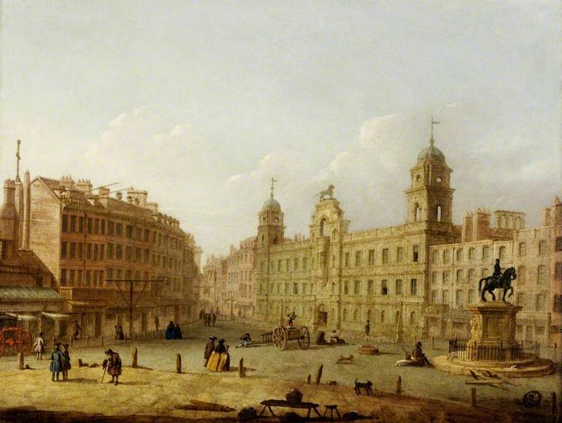 Charing Cross and Northumberland House from Spring Gardens, London