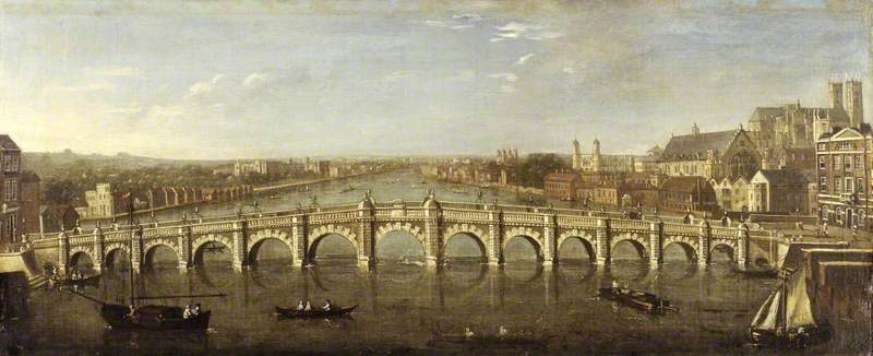 Westminster Bridge, London, from the River, Looking South