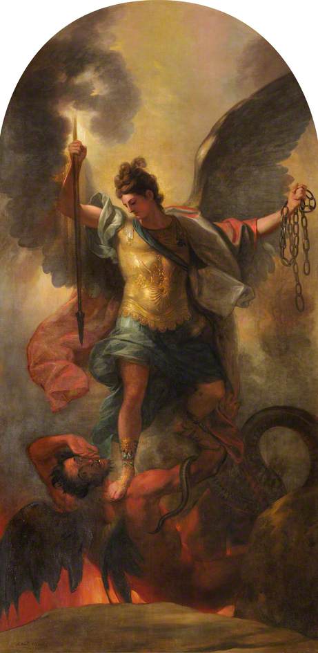 Archangel Michael Binding the Devil
