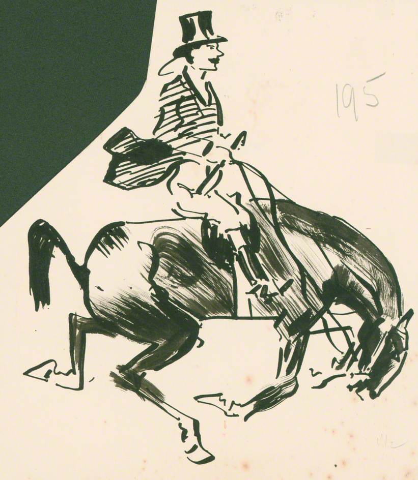 Huntsman Seated on a Horse after a Jump