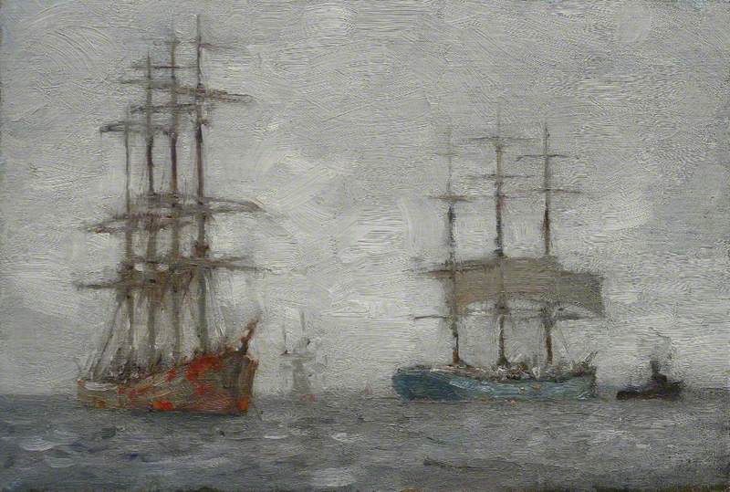 Sailing Ships and a Tug