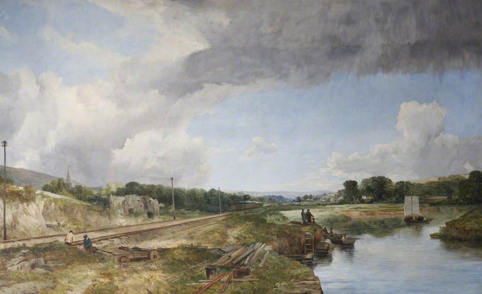River Taw and the Railway, Bishop's Tawton, near Barnstaple, Devon