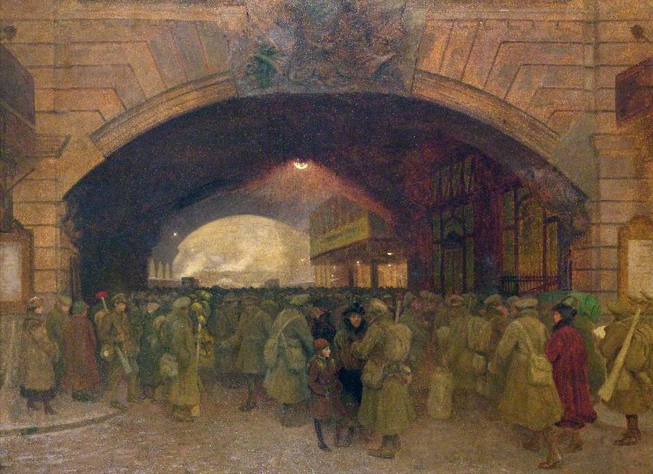 Victoria Station, London, Troops Leaving for the Front