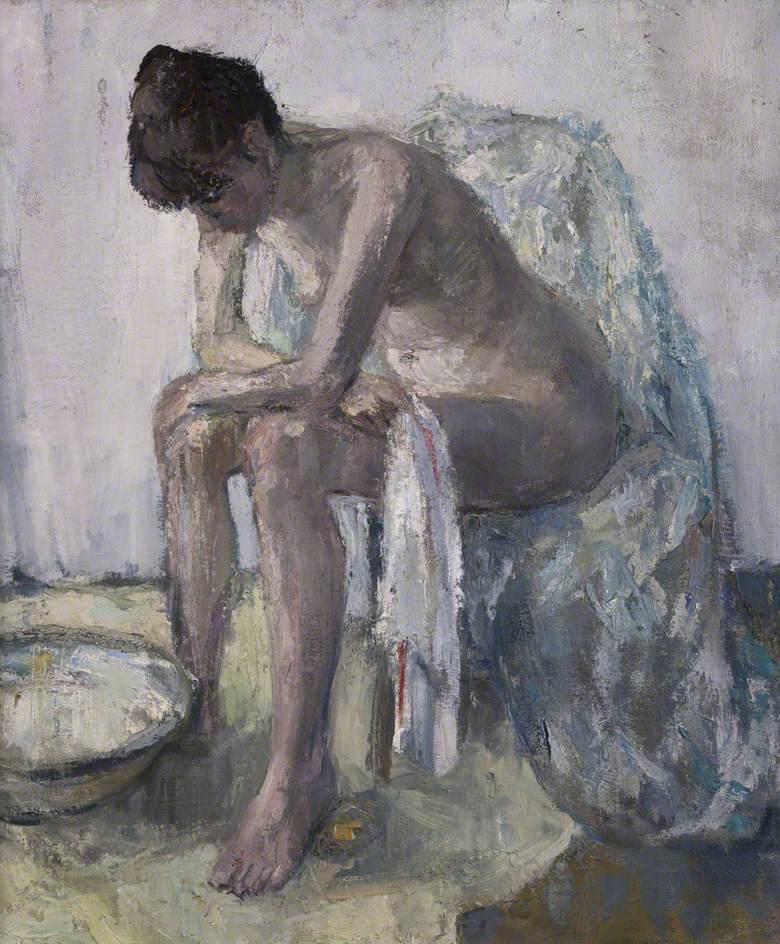 Seated Nude at Washbasin