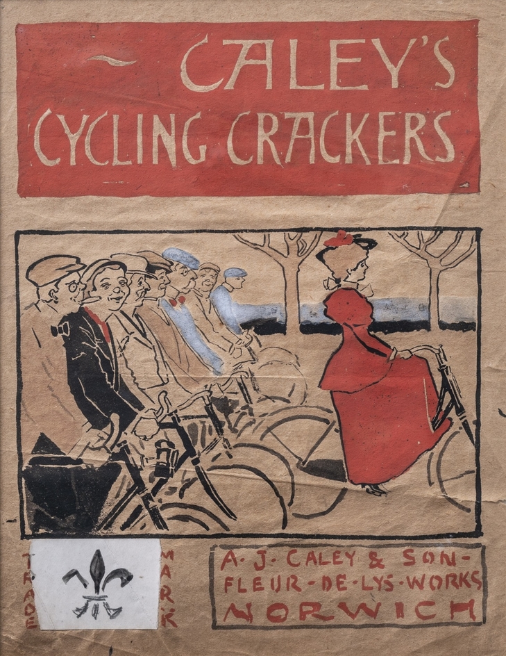 Design for a Box Top, 'Caley's Cycling Crackers'