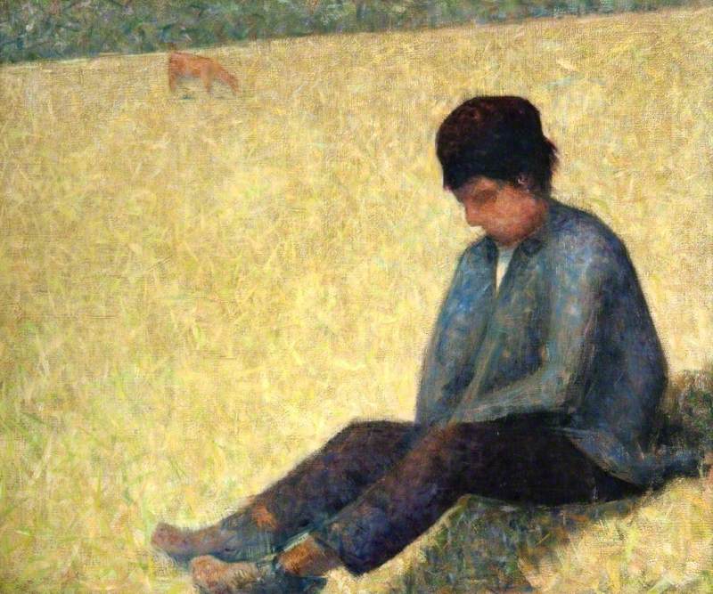 Boy Sitting in a Meadow