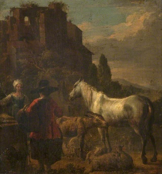 Landscape with Ruins, Figures and Animals