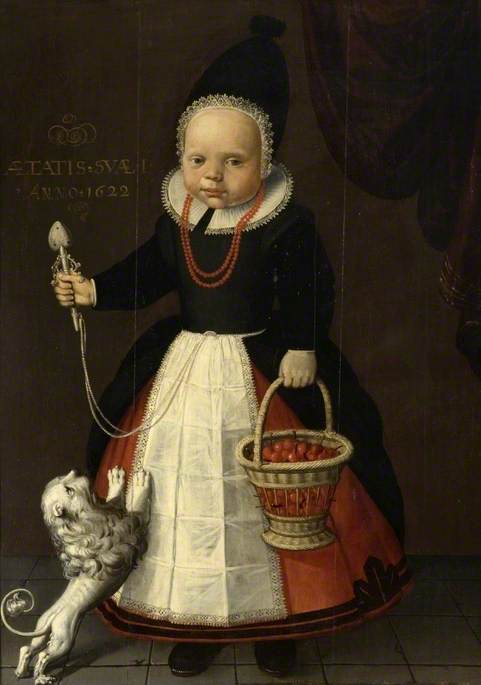 Portrait of a Girl, Aged One, with a Basket of Strawberries