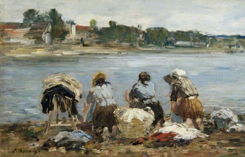 Washerwomen on the Banks of the River Touques