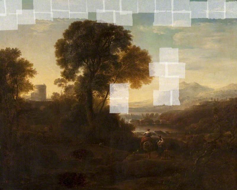 River Landscape with a Castle and Figures